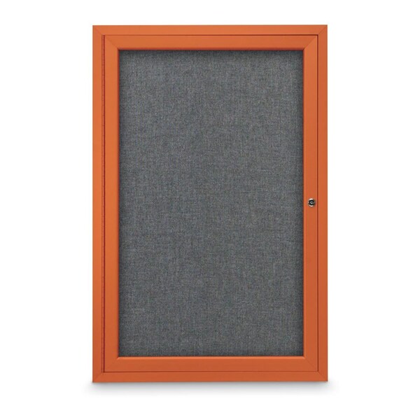 Slim Enclosed Corkboard, 11"x13-1/2", Black Alum Frame/Forbo
